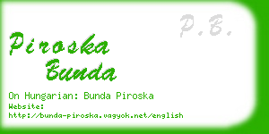 piroska bunda business card